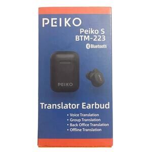 Peiko S BTM-223 Smart Translator Earbud - Open Box, Unused